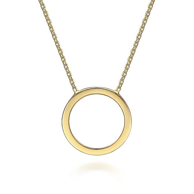 Gabriel & Co. NK6603Y4JJJ 14K Yellow Gold Open Circle Pendant Necklace