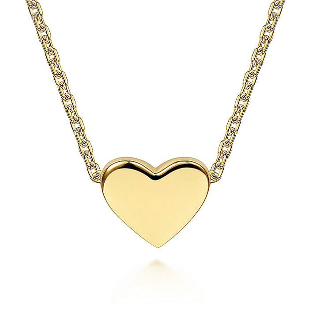 Gabriel & Co. NK6605Y4JJJ 14K Yellow Gold Solid Heart Pendant Necklace