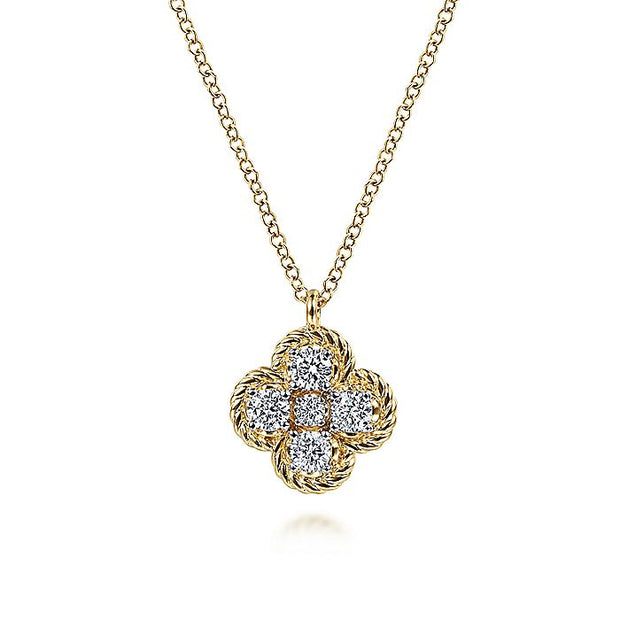 Gabriel & Co. NK6625Y45JJ 14K Yellow Gold Diamond Pendant Necklace
