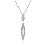 Gabriel & Co. NK6652W45JJ 14K White Gold Diamond Lariat Necklace
