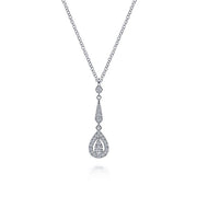 Gabriel & Co. NK6679W45JJ Vintage 14K White Gold Diamond Pendant Necklace