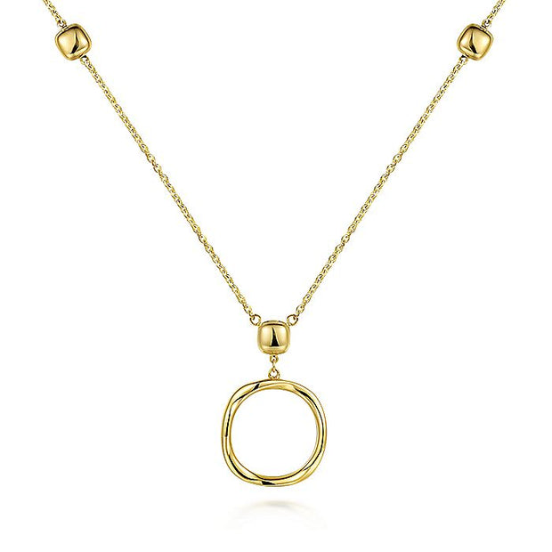 Gabriel & Co. NK6716Y4JJJ 14K Yellow Gold Twisted Circle Pendant Necklace