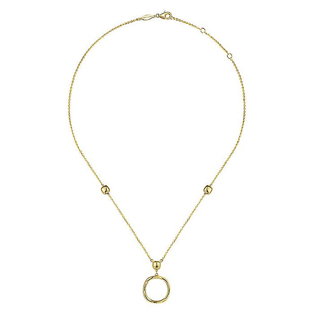 Gabriel & Co. NK6716Y4JJJ 14K Yellow Gold Twisted Circle Pendant Necklace