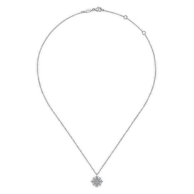 Gabriel & Co. NK6738W45JJ 14K White Gold Diamond Snowflake Pendant Necklace