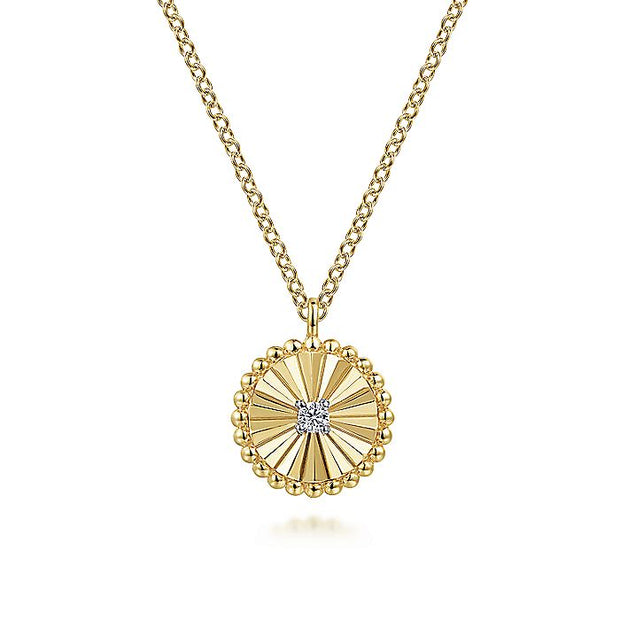Gabriel & Co. NK6862M45JJ 14K White-Yellow Gold Diamond Bujukan  Pendant Necklace