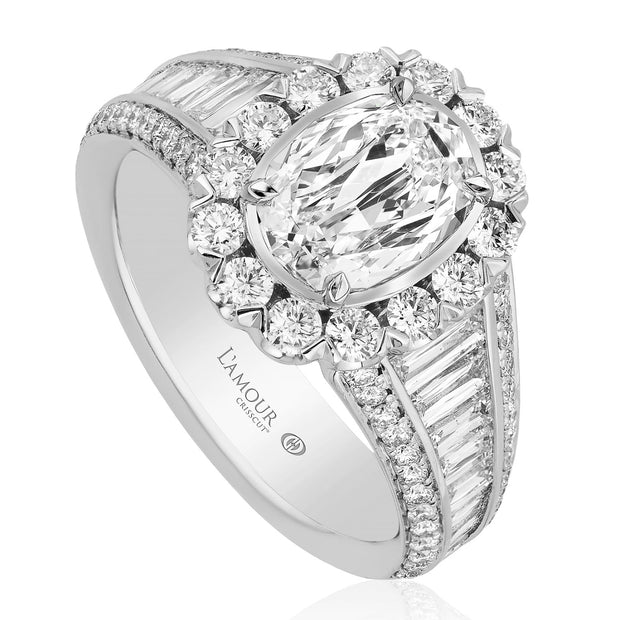 LAmour Crisscut  Diamond Engagement Ring