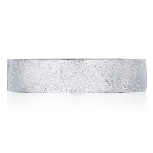 Criss-cross Brush Finish Wedding Band