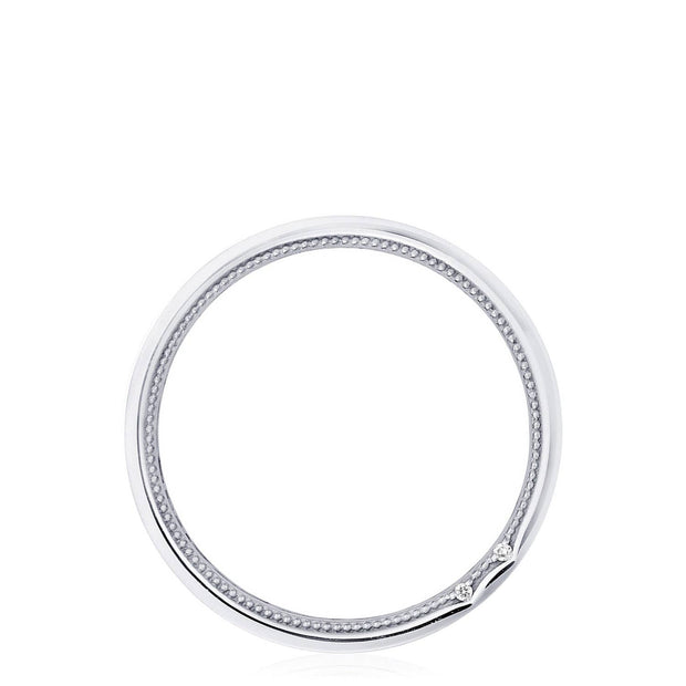 Criss-cross Brush Finish Wedding Band